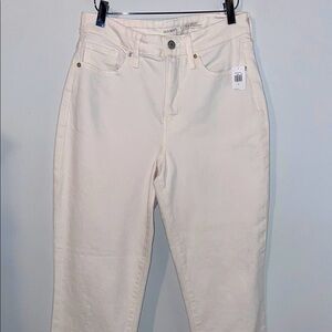 Old Navy White Straight Leg Jeans High-Waisted
